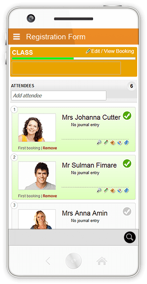 Member registration on smartphone