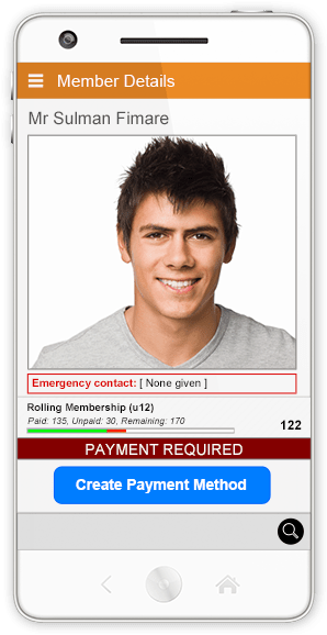 Missed payment notification on smartphone